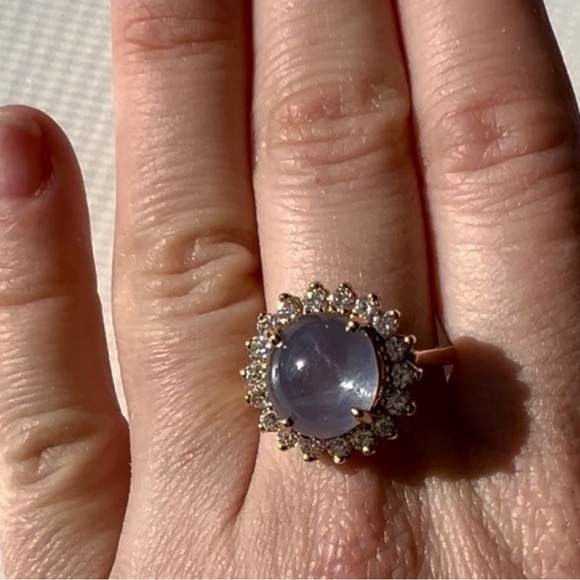 Estate Jewelry - Star sapphire and diamond ring 14k yellow gold